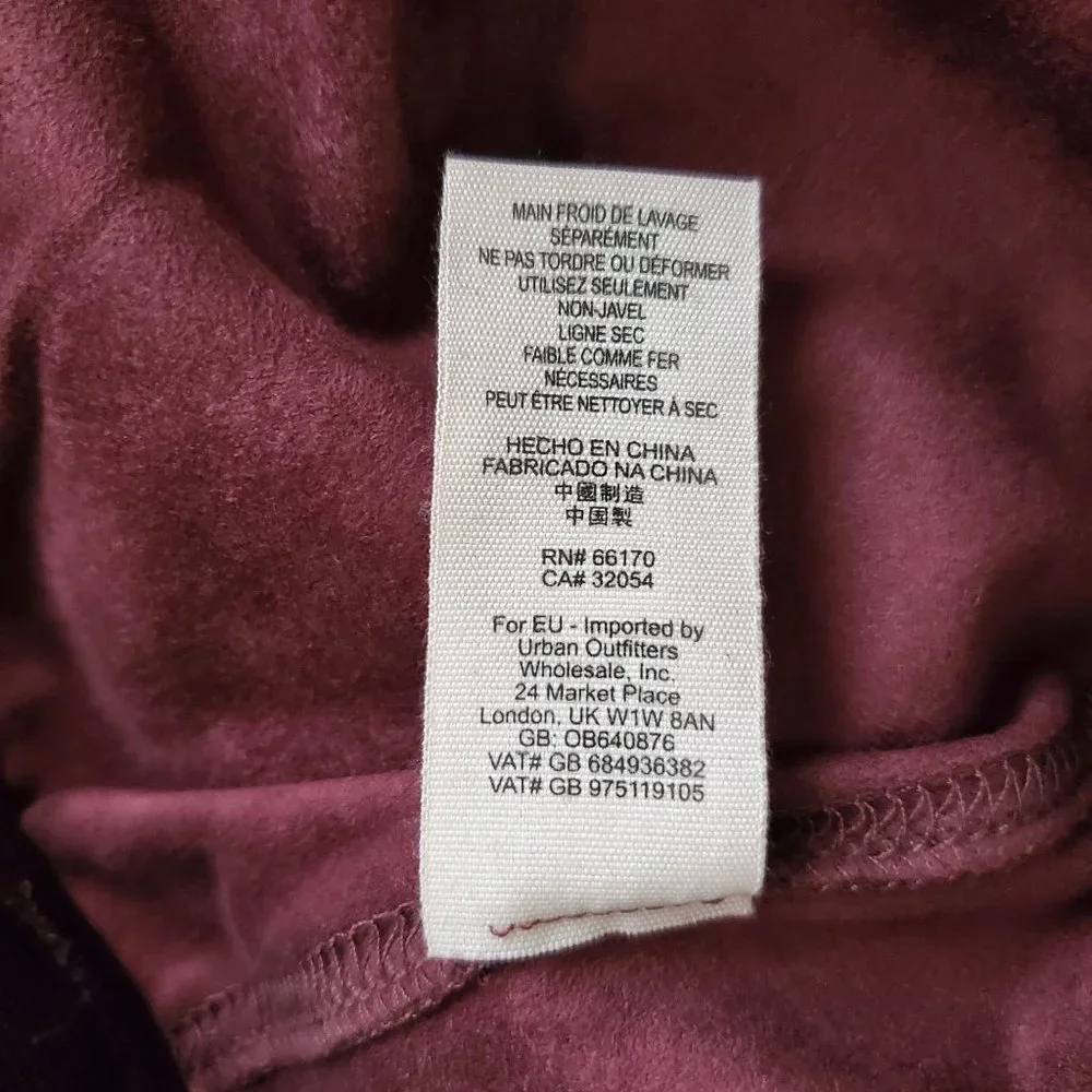 Free People Faux Suede Leather Pull-On Skinny Pants, Burgundy Women's Size 26 - Picture 11 of 15